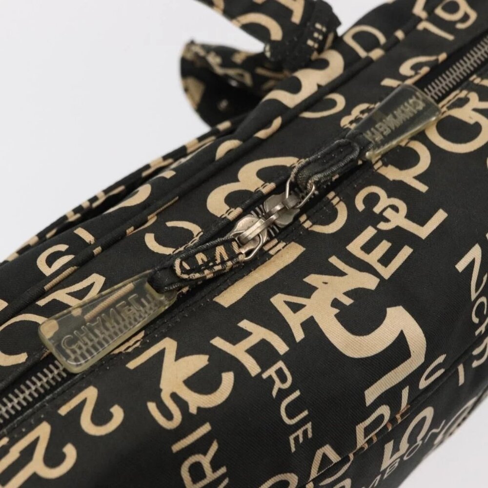 CHANEL Bysy Line Boston Bag Canvas Black CC Auth bs30986 - Picture 9 of 16